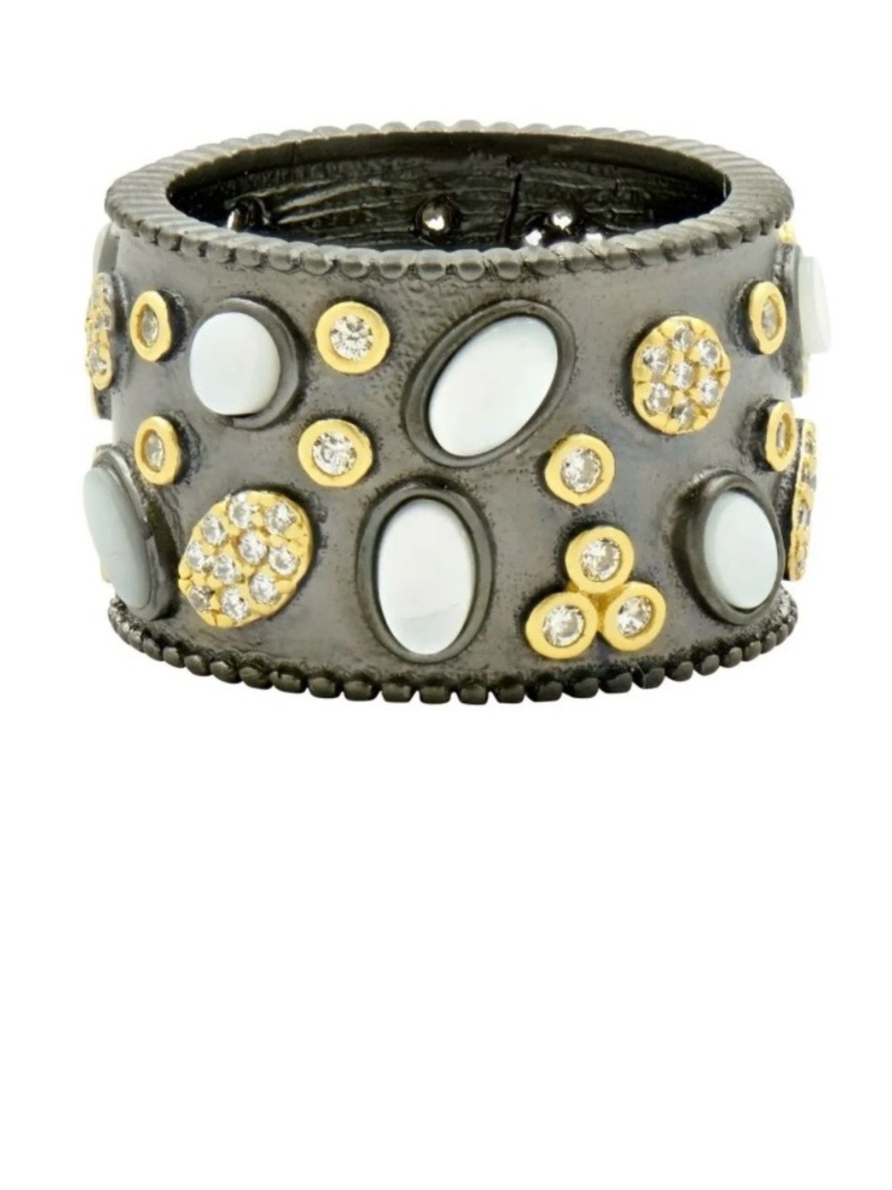 Freida Rothman Imperial Multi-Stone Wide Band Ring,Size 7